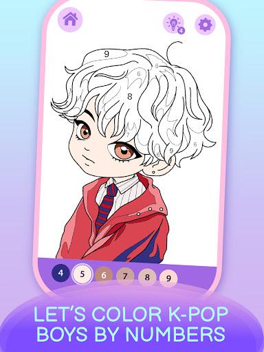 KPOP Chibi Coloring by Number - Gameplay image of android game