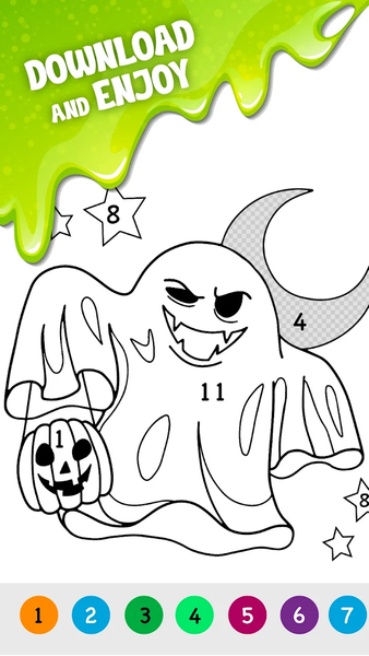 Coloring by Number: Halloween - Gameplay image of android game