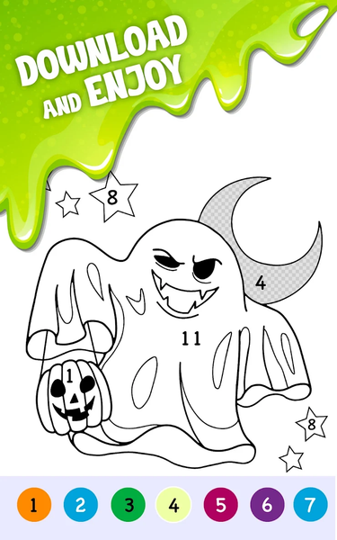 Coloring by Number: Halloween - Gameplay image of android game