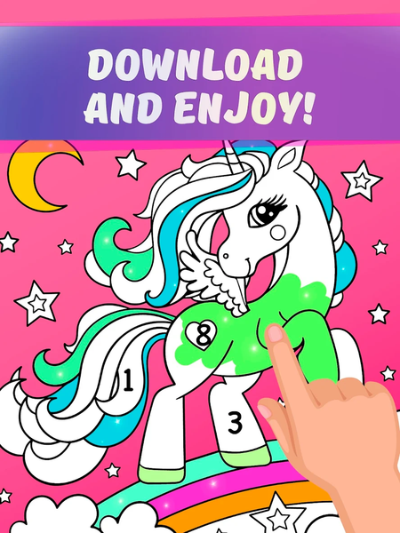 Rainbow Unicorn Color Numbers - عکس بازی موبایلی اندروید