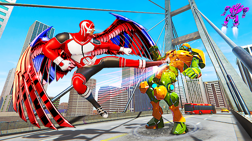 Flying Bat Robot Car Transform - Gameplay image of android game