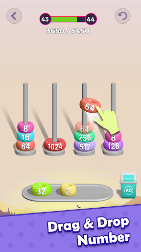 ۲۰۴۸ Sort Stack Merge - عکس برنامه موبایلی اندروید