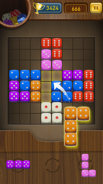 Woody Dice Block - Gameplay image of android game