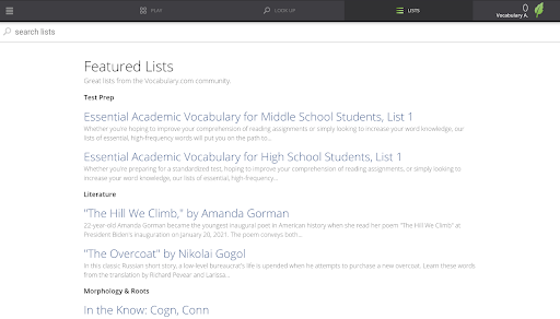 Vocabulary.com - عکس برنامه موبایلی اندروید