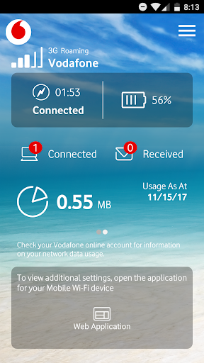 Vodafone Mobile Wi-Fi Monitor - Image screenshot of android app