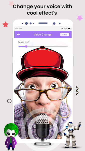 Voice Changer - Voice recorder - عکس برنامه موبایلی اندروید