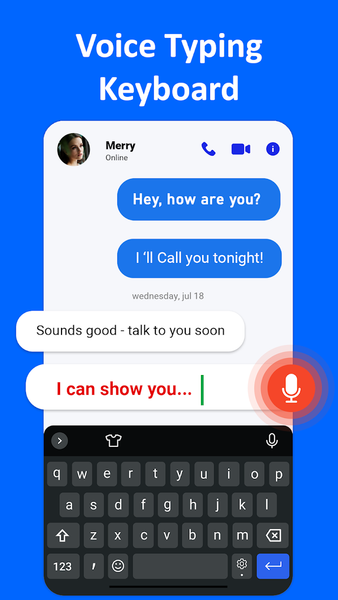 English Voice Typing Keyboard - عکس برنامه موبایلی اندروید