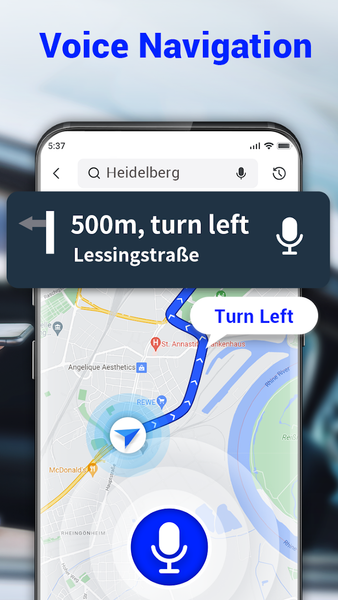 GPS Voice Navigation: Live Map - عکس برنامه موبایلی اندروید