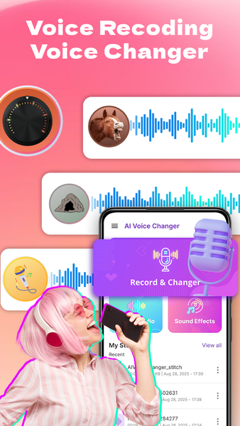 AI Voice Changer: Funny Sounds - عکس برنامه موبایلی اندروید