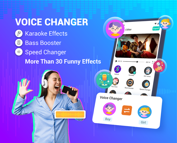 Voice Changer - Audio Effects - عکس برنامه موبایلی اندروید