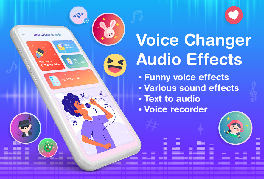 Voice Changer, Audio Effects - عکس برنامه موبایلی اندروید