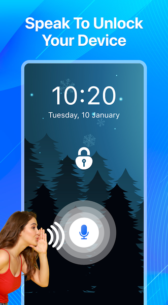 Voice Lock Screen: Pin Pattern - Image screenshot of android app