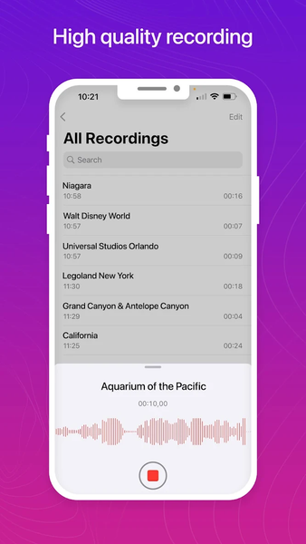 Voice Recorder Phone 15 -OS 17 - عکس برنامه موبایلی اندروید