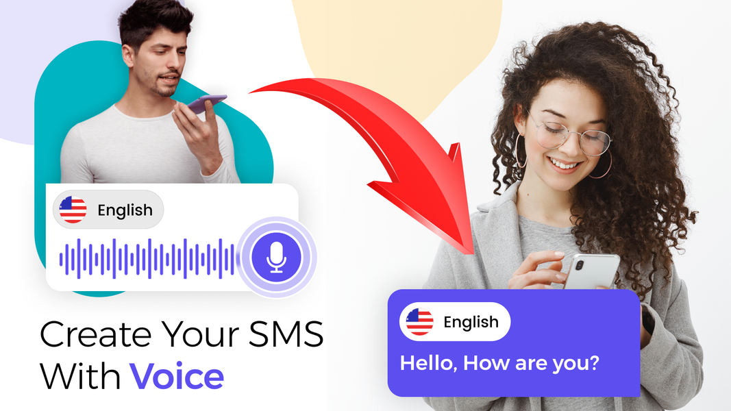 Voice sms typing: SMS by voice - عکس برنامه موبایلی اندروید