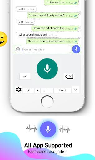 Voice Typing Keyboard: Speech To Text - MicBoard - عکس برنامه موبایلی اندروید