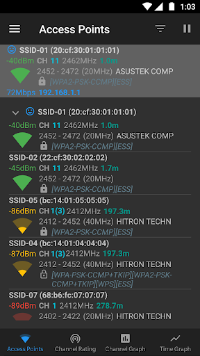 WiFi Analyzer (open-source) - Image screenshot of android app