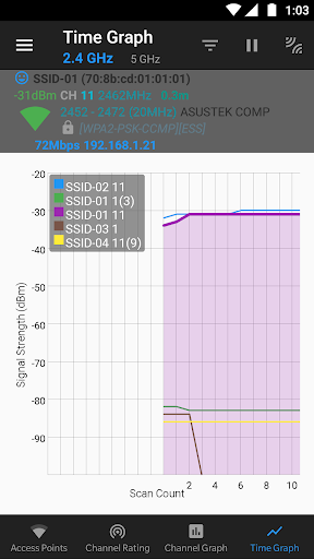 WiFi Analyzer (open-source) - Image screenshot of android app