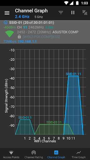 WiFi Analyzer (open-source) - Image screenshot of android app