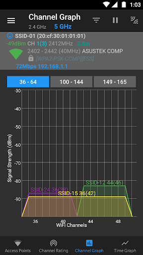 WiFi Analyzer (open-source) - Image screenshot of android app