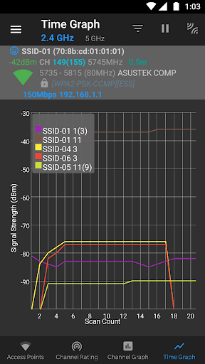 WiFi Analyzer (open-source) - Image screenshot of android app