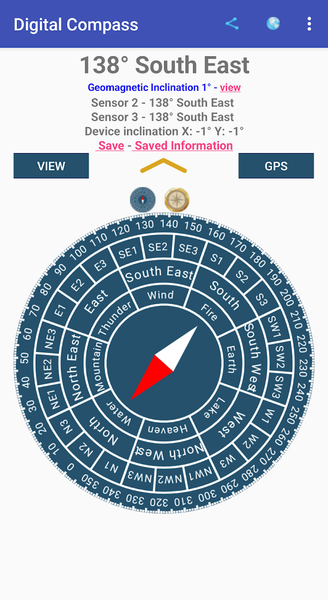 Digital Compass - عکس برنامه موبایلی اندروید