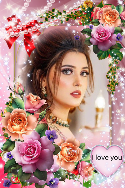 Rose flower photo frame - Image screenshot of android app