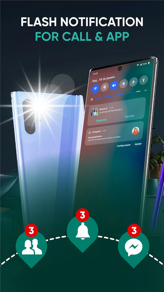 Flashlight Led Notification - Image screenshot of android app