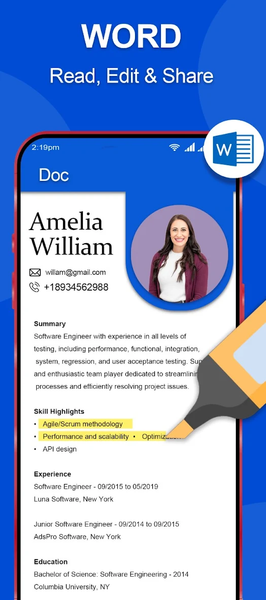 PDF Reader - Document Viewer - عکس برنامه موبایلی اندروید