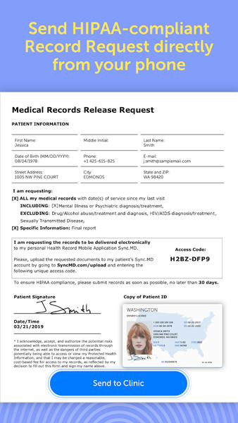 Sync.MD Personal Health Record - Image screenshot of android app