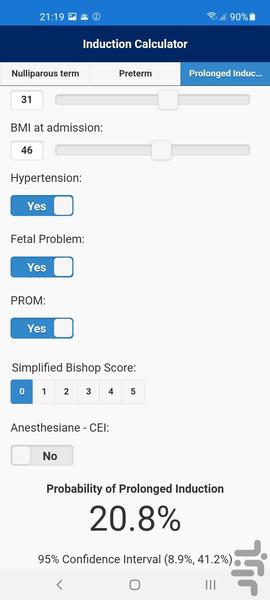 Obstetric Risk Calculator - Image screenshot of android app