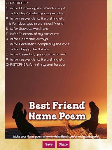 Name Meanings Poem Generator - عکس برنامه موبایلی اندروید