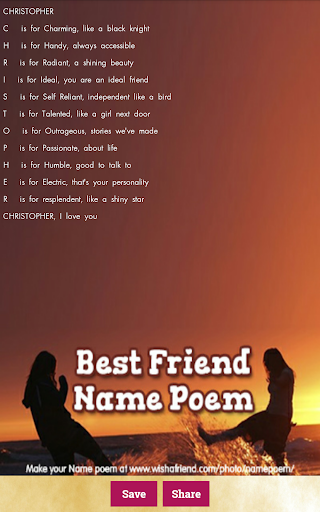 Name Meanings Poem Generator - عکس برنامه موبایلی اندروید