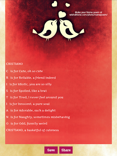 Name Meanings Poem Generator - عکس برنامه موبایلی اندروید