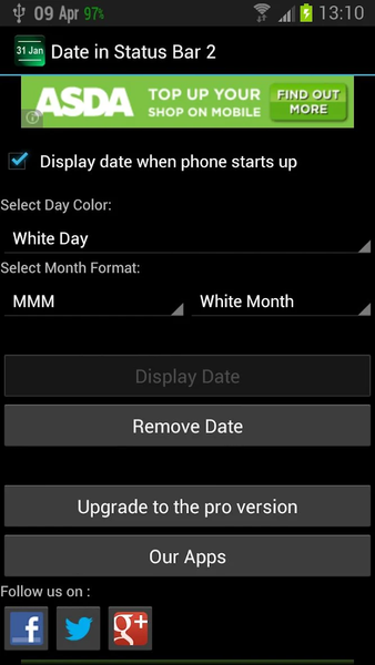 Date Status Bar 2 - Image screenshot of android app