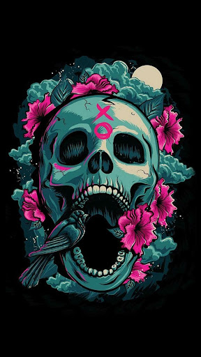 colorful sugar skull wallpaper