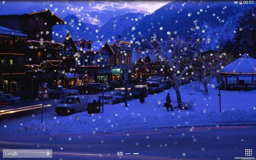 Snow Night City live wallpaper - Image screenshot of android app