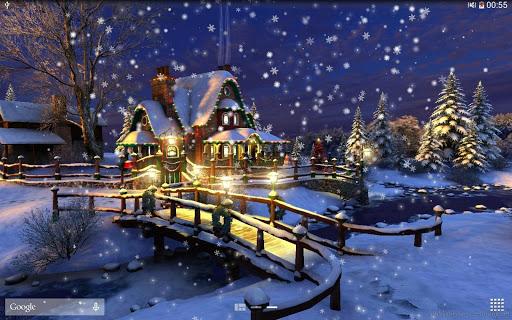 Snow Night City live wallpaper - Image screenshot of android app