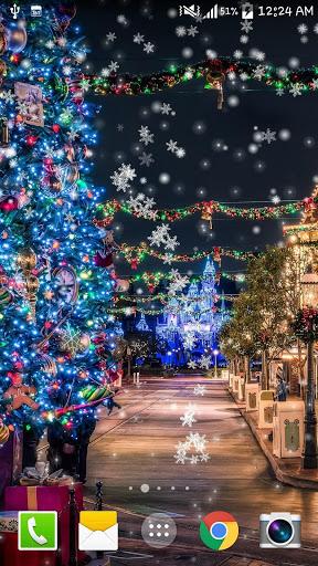 Snow Night City live wallpaper - Image screenshot of android app