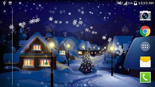 Snow Night City live wallpaper - Image screenshot of android app
