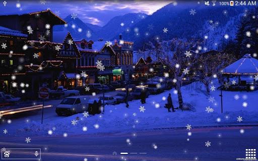 Snow Night City live wallpaper - Image screenshot of android app