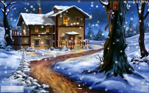 Snow Night PRO Live Wallpaper - Image screenshot of android app