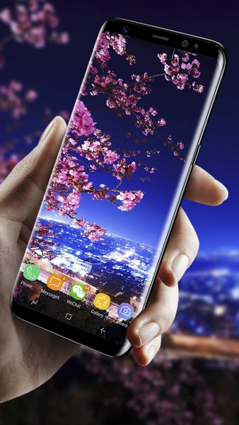 Romantic Sakura 3D Live Wallpa - Image screenshot of android app