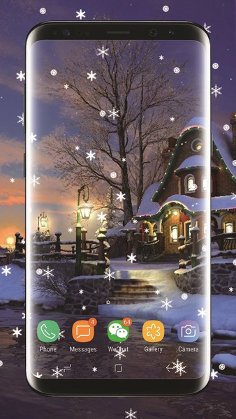 Winter Snow night HD Wallpaper - Image screenshot of android app