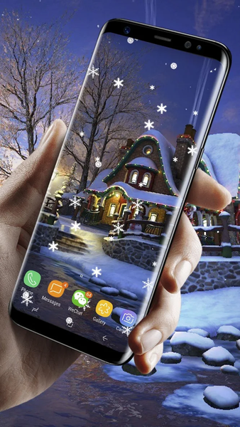 Winter Snow night HD Wallpaper - Image screenshot of android app