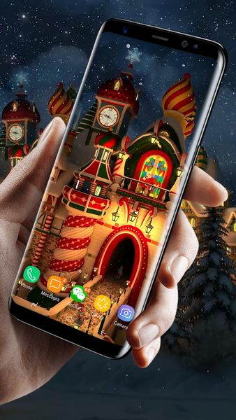 Snow Night Village Wallpaper - Image screenshot of android app