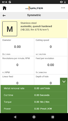 Walter Machining Calculator - عکس برنامه موبایلی اندروید