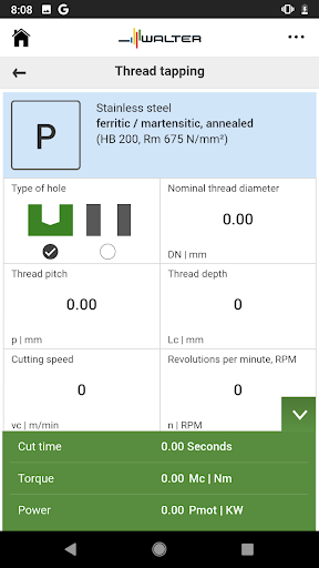 Walter Machining Calculator - عکس برنامه موبایلی اندروید