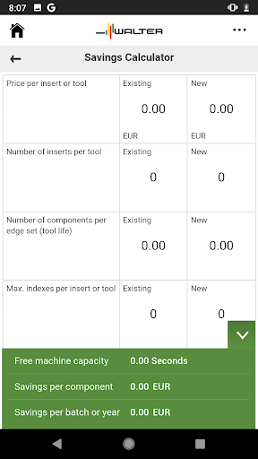 Walter Machining Calculator - عکس برنامه موبایلی اندروید