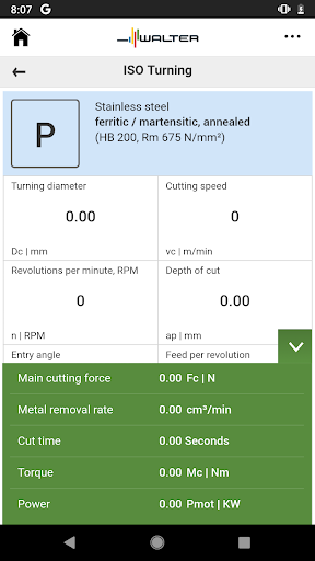 Walter Machining Calculator - عکس برنامه موبایلی اندروید