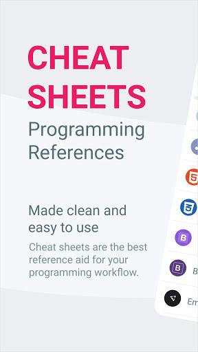 Code Cheat Sheets - Programming References - Image screenshot of android app